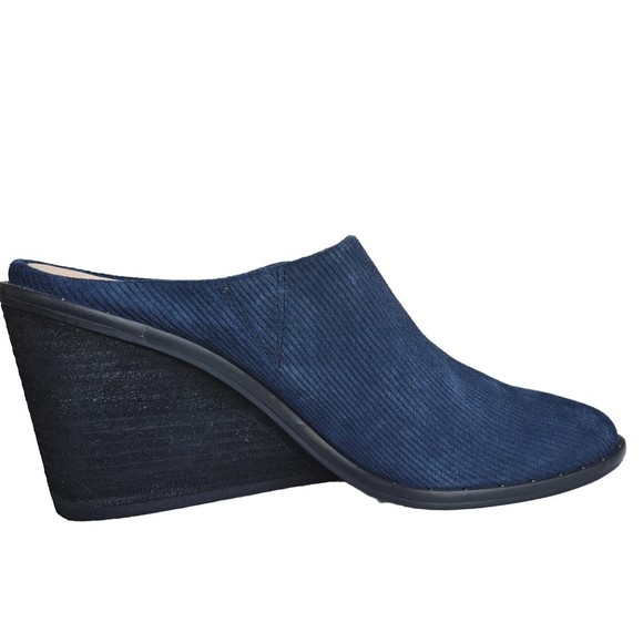 Dr. Scholl's Maxwell Mule Wedge Sz 11 Shoes Blue Suede Peasant Boho Slip… - Picture 1 of 10
